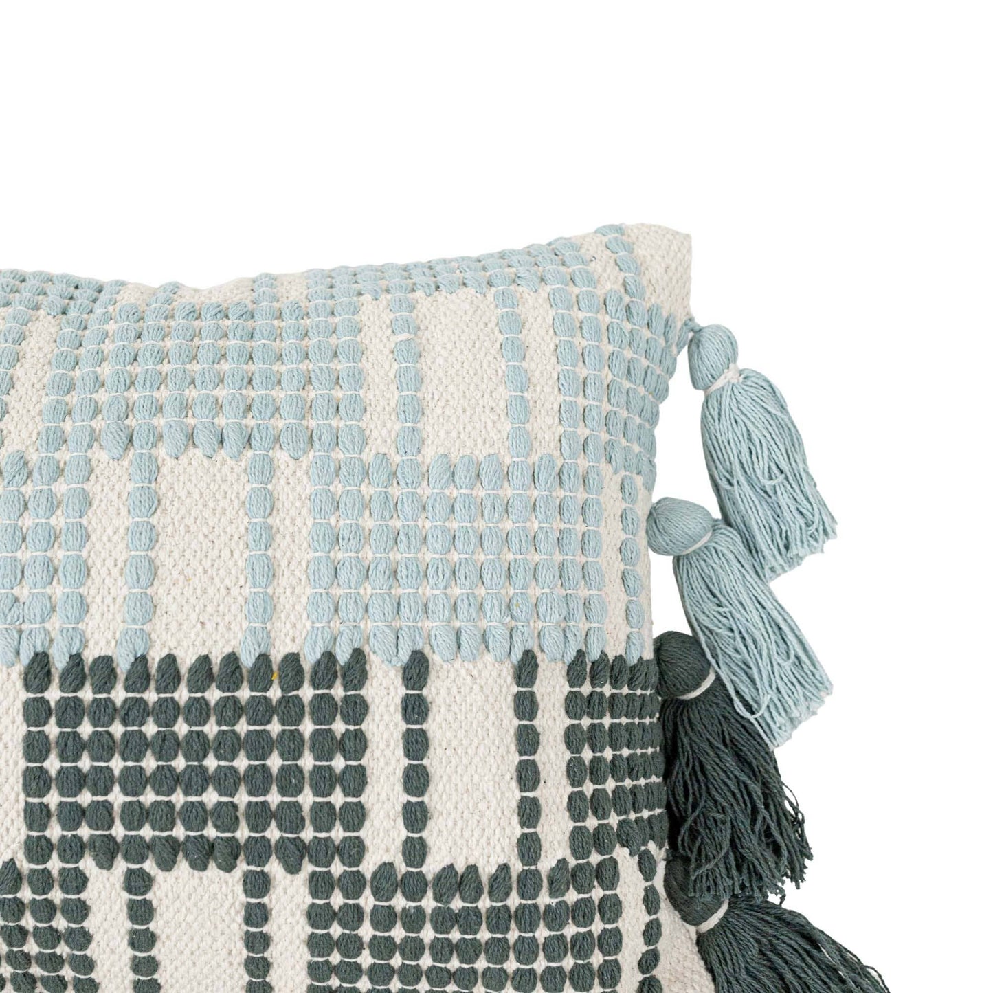 14X22 Hand Woven Madden Pillow Turquoise