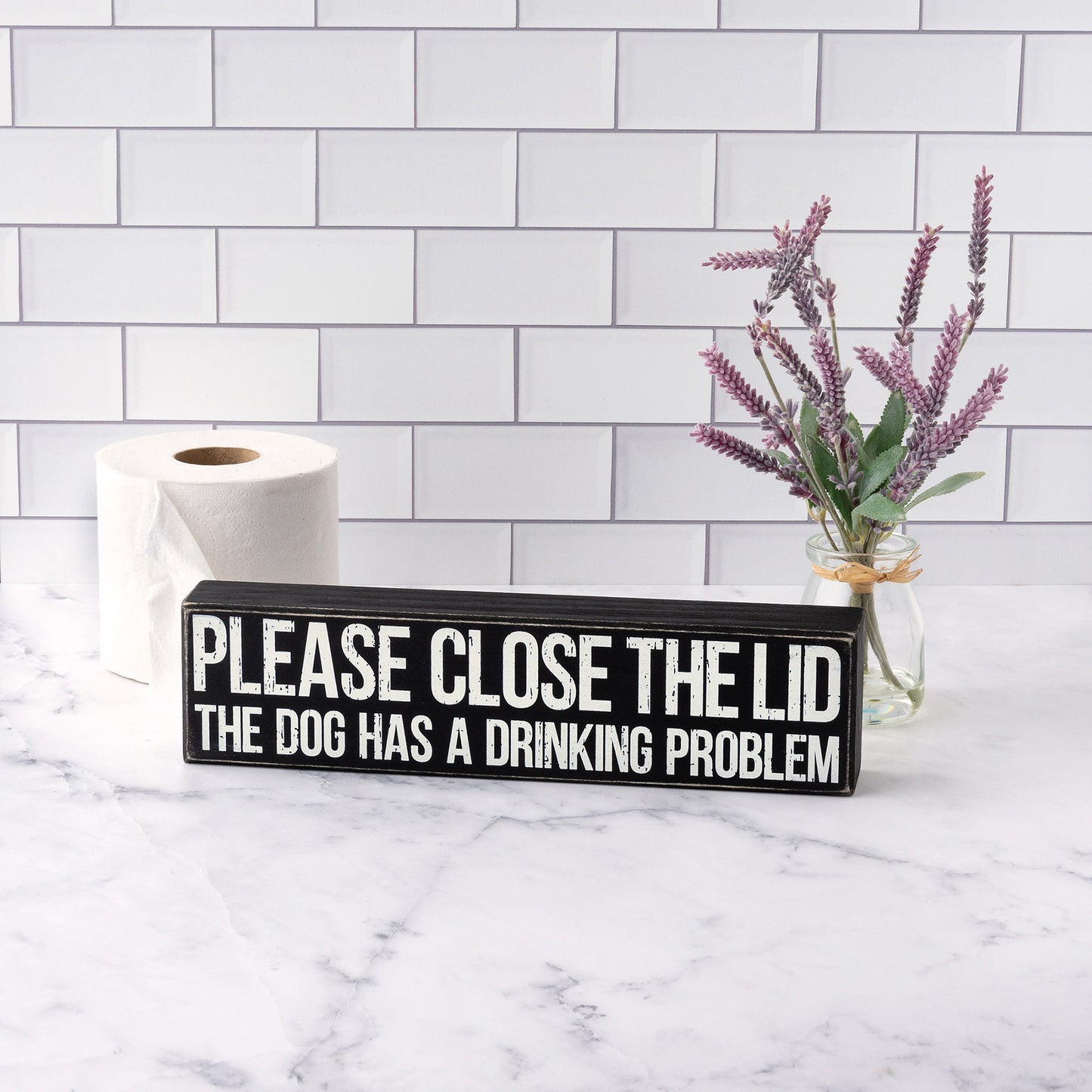 Close Lid Dog Has Problem Box Sign