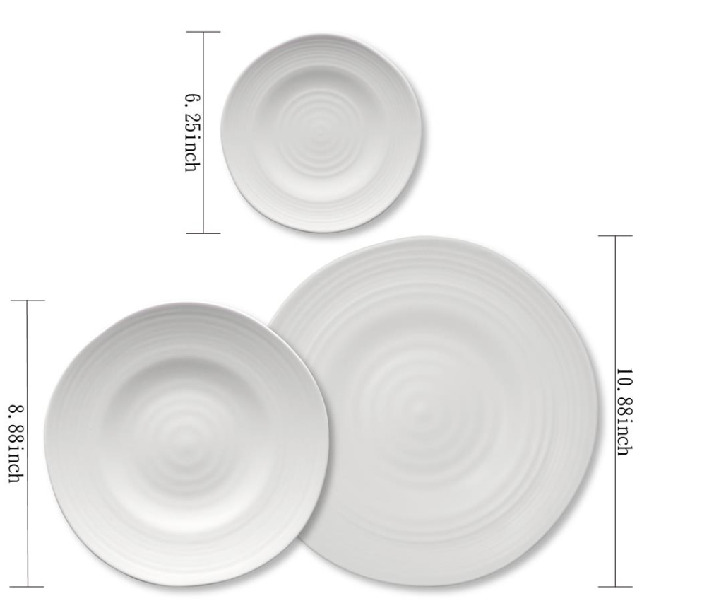 Gourmet White Dove Melamine Round Plate
