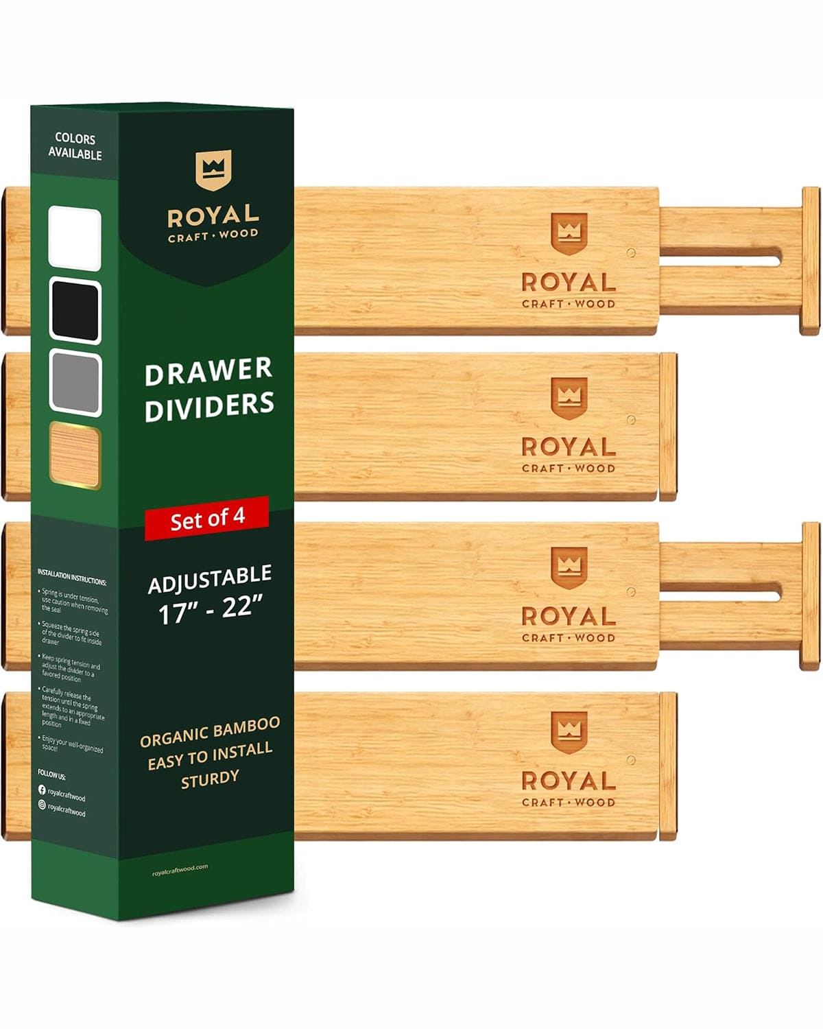 Drawer Dividers 22”, Natural (Online Exclusive)