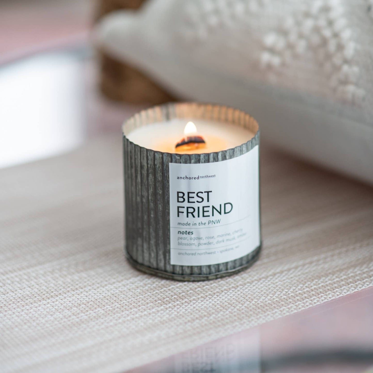 Sea Salt & Orchid Rustic Wood Wick Candle