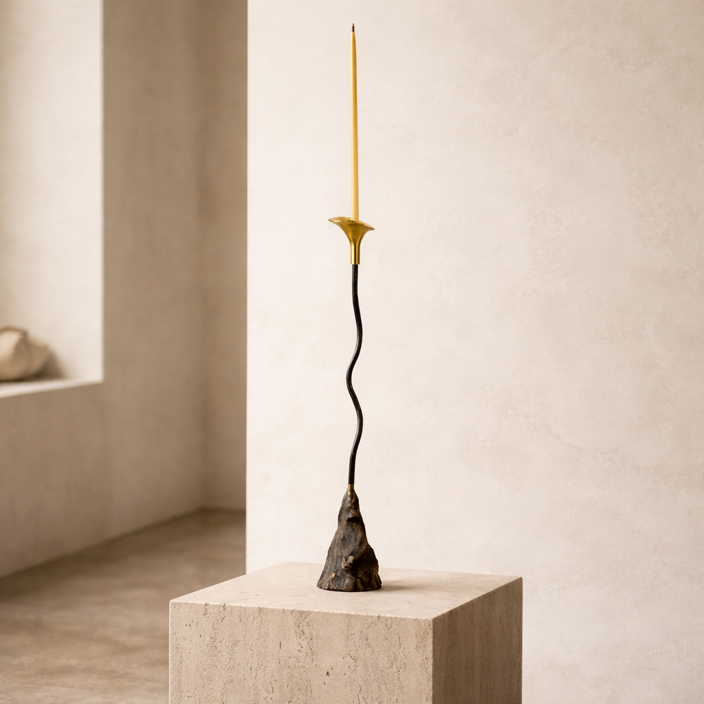 Calla Lily Iron Candlestick — Handcrafted Sculptural Candleholder (19”) (Online Exclusive)