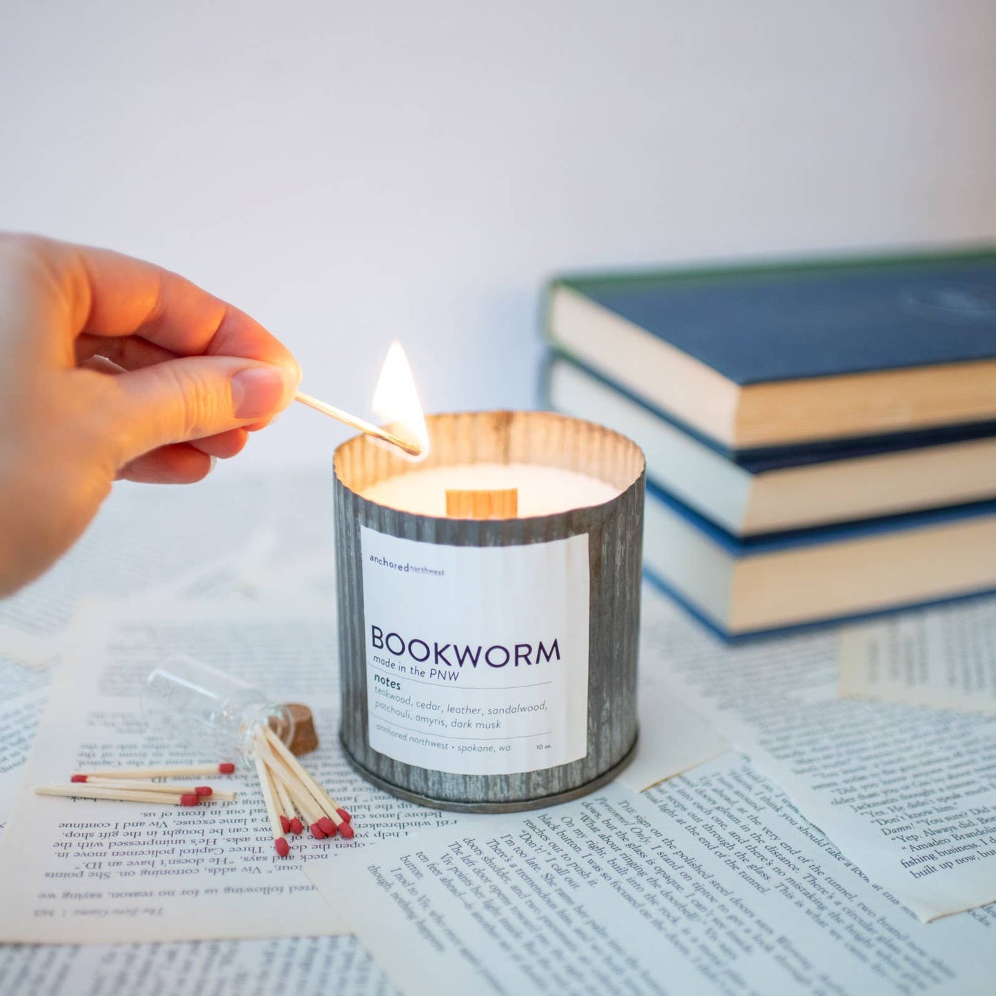 Sea Salt & Orchid Rustic Wood Wick Candle