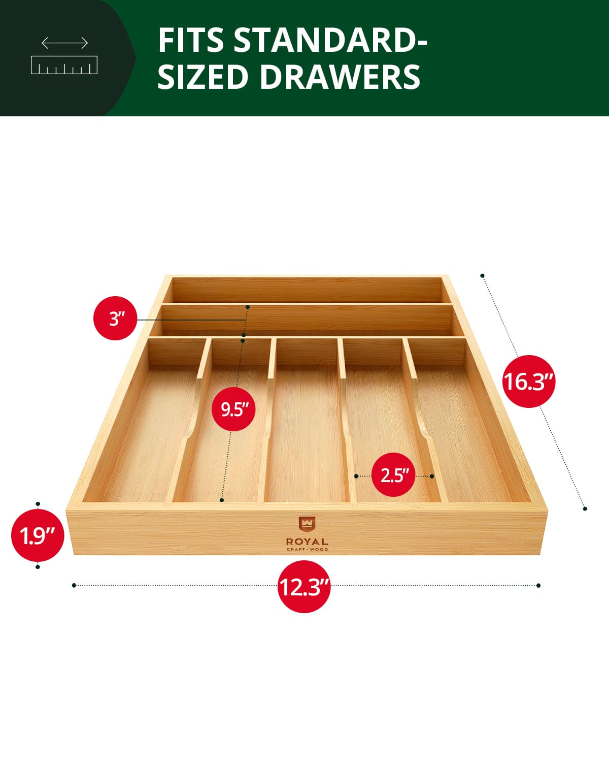 Basic Silverware Drawer Organizer, Natural (Online Exclusive)