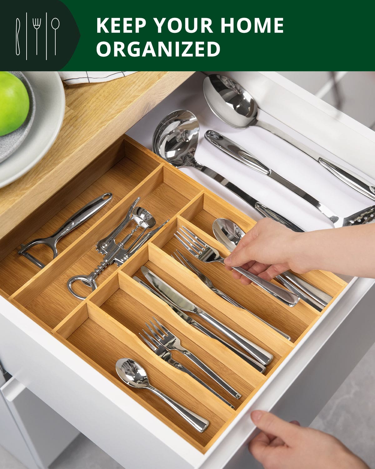 Basic Silverware Drawer Organizer, Natural (Online Exclusive)