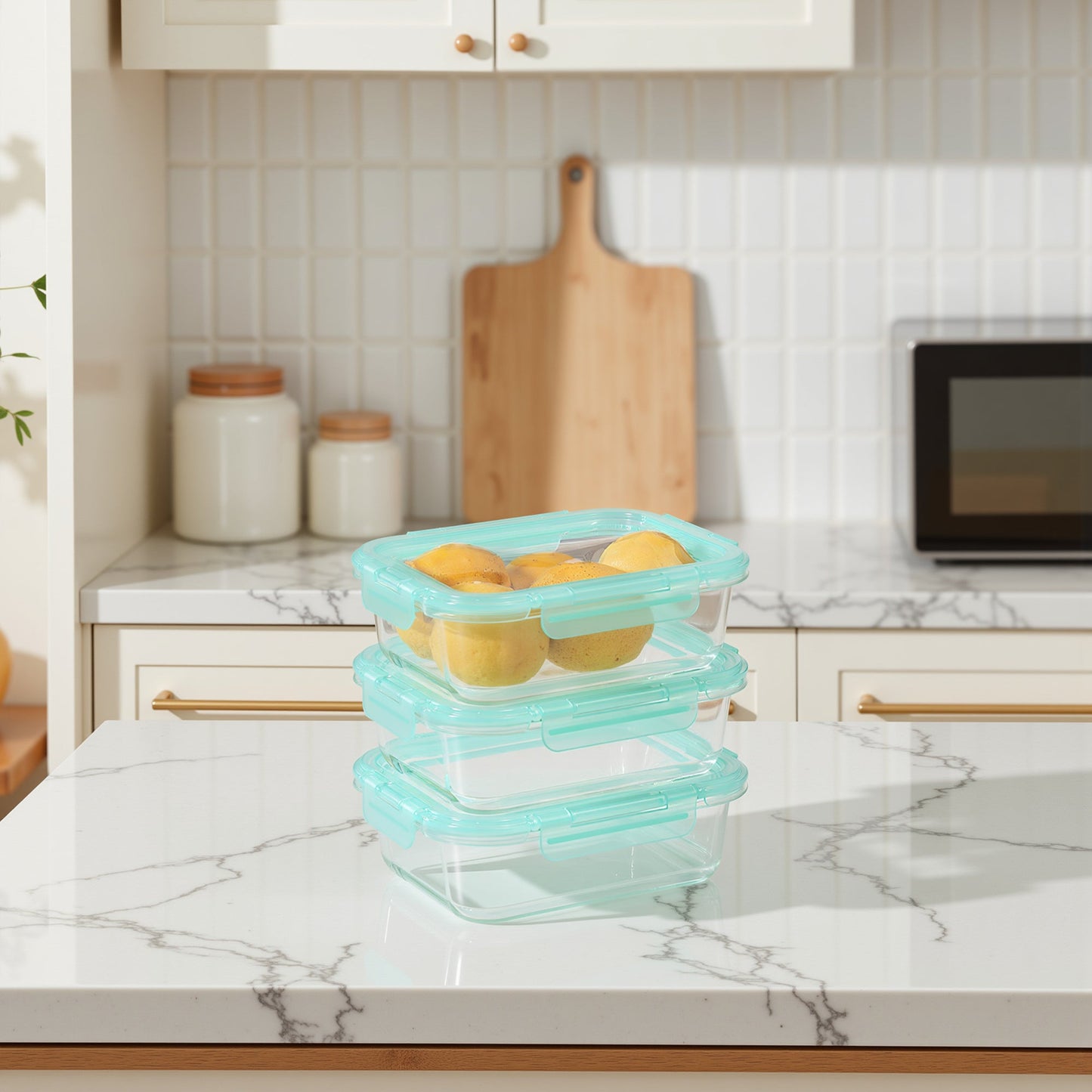Glass Containers with Flexible Silicone Lids - Set of 3 (Online Exclusive)