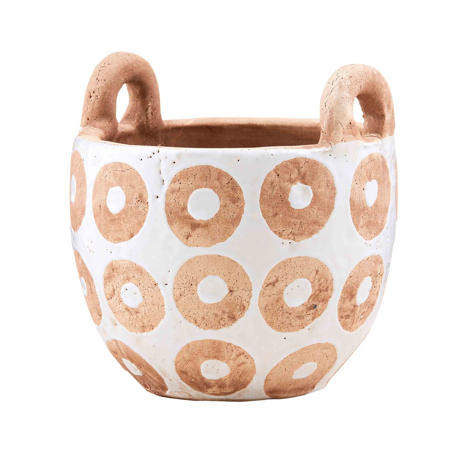CIRCLE WHITE DOT POT