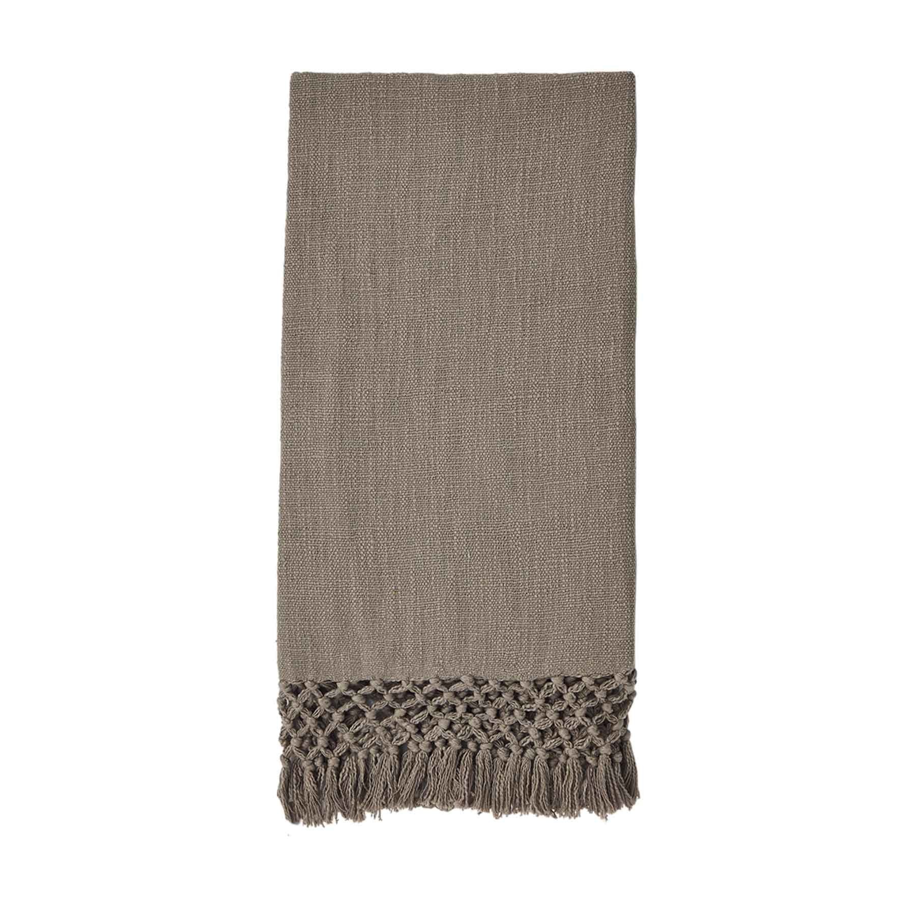 MACRAME GRAY THROW BLANKET