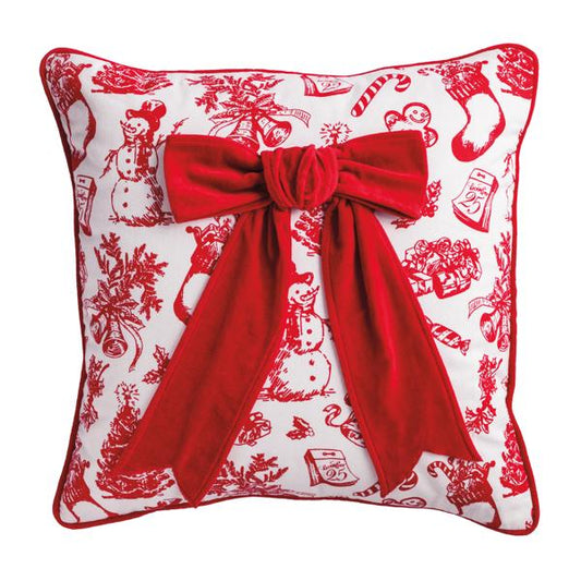 BOW EMBLISHED PILLOW
