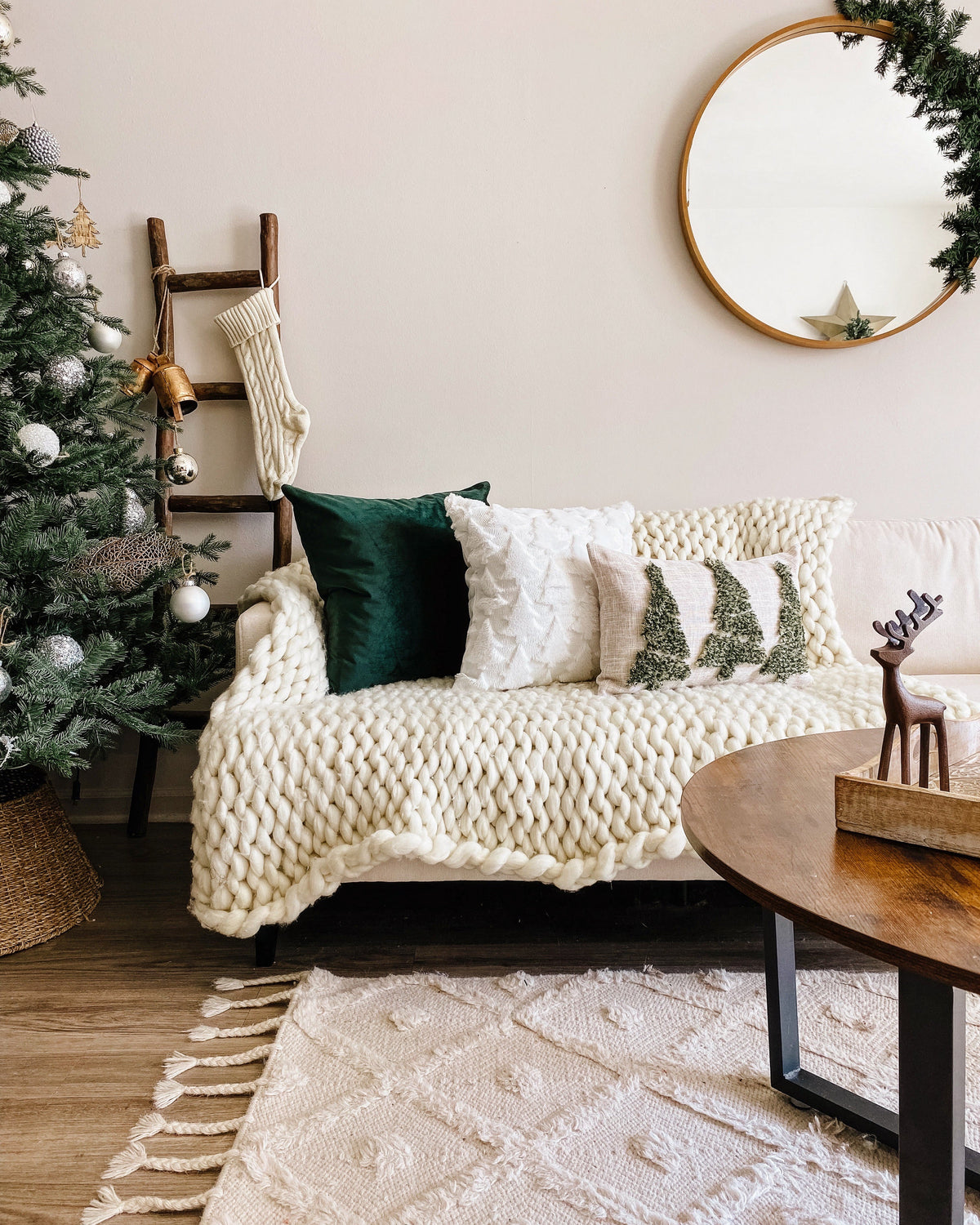 Diamond Knitted Christmas Stocking (Online Exclusive)