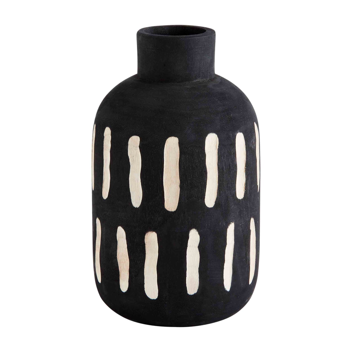 LARGE CARVED BLACK POT
