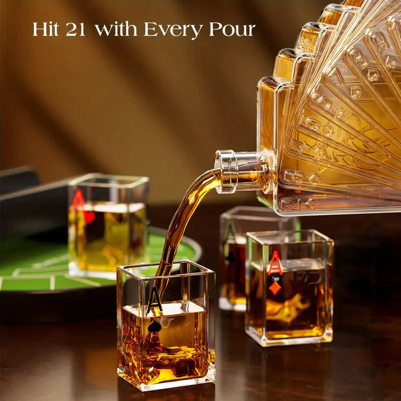 Poker Night Whiskey Decanter Set (Online Exclusive)