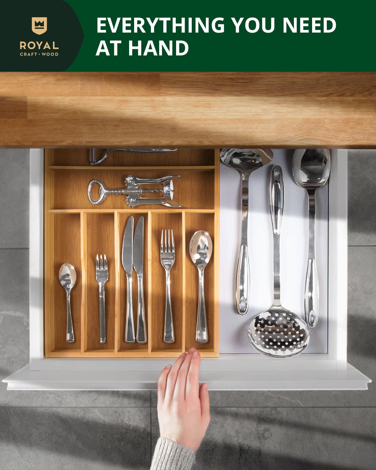 Basic Silverware Drawer Organizer, Natural (Online Exclusive)