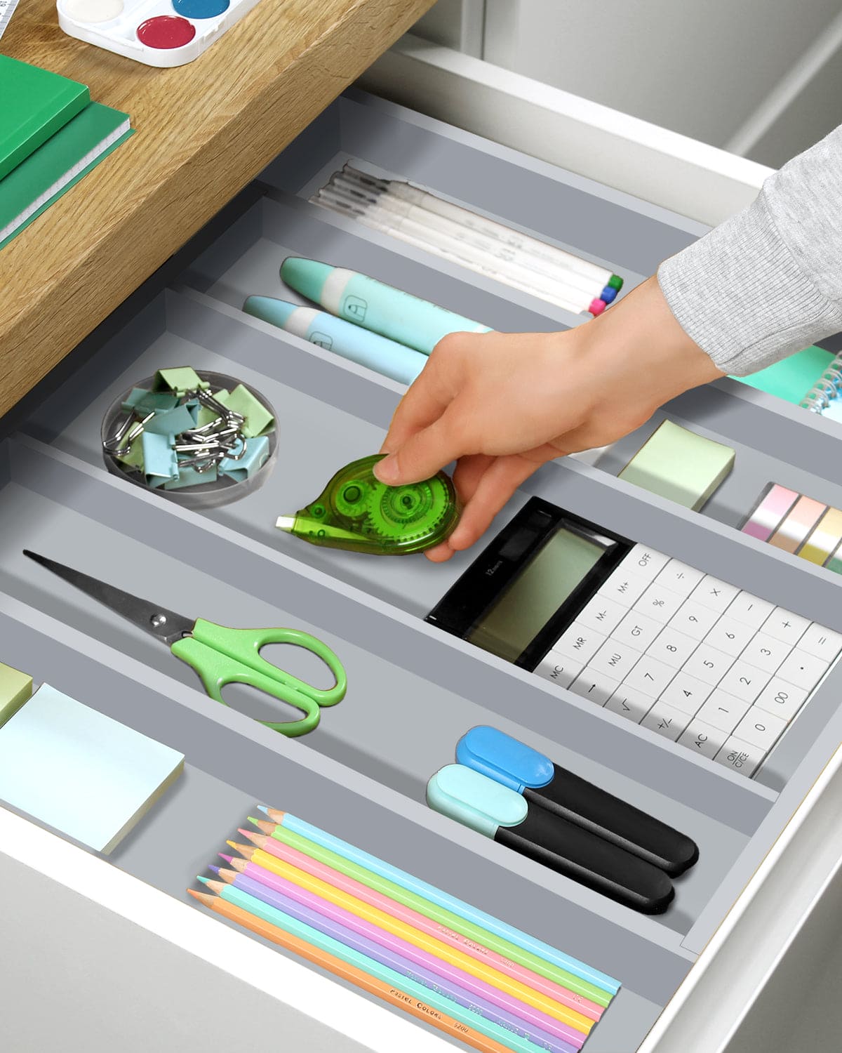 Utensil Drawer Organizer, Gray (5 Slots) (Online Exclusive)
