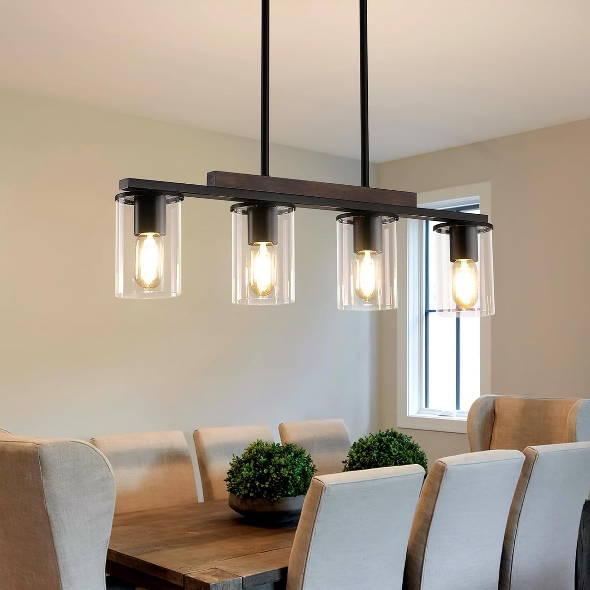 Farmhouse Black Linear Chandelier (Online Exclusive)
