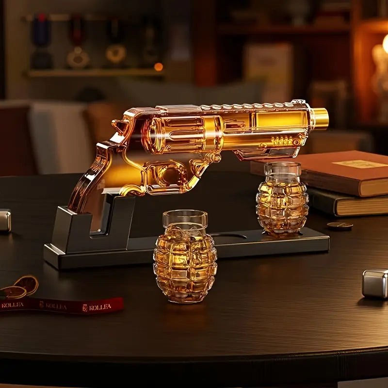 Magnum Revolver Whiskey Decanter Set (online exclusive)