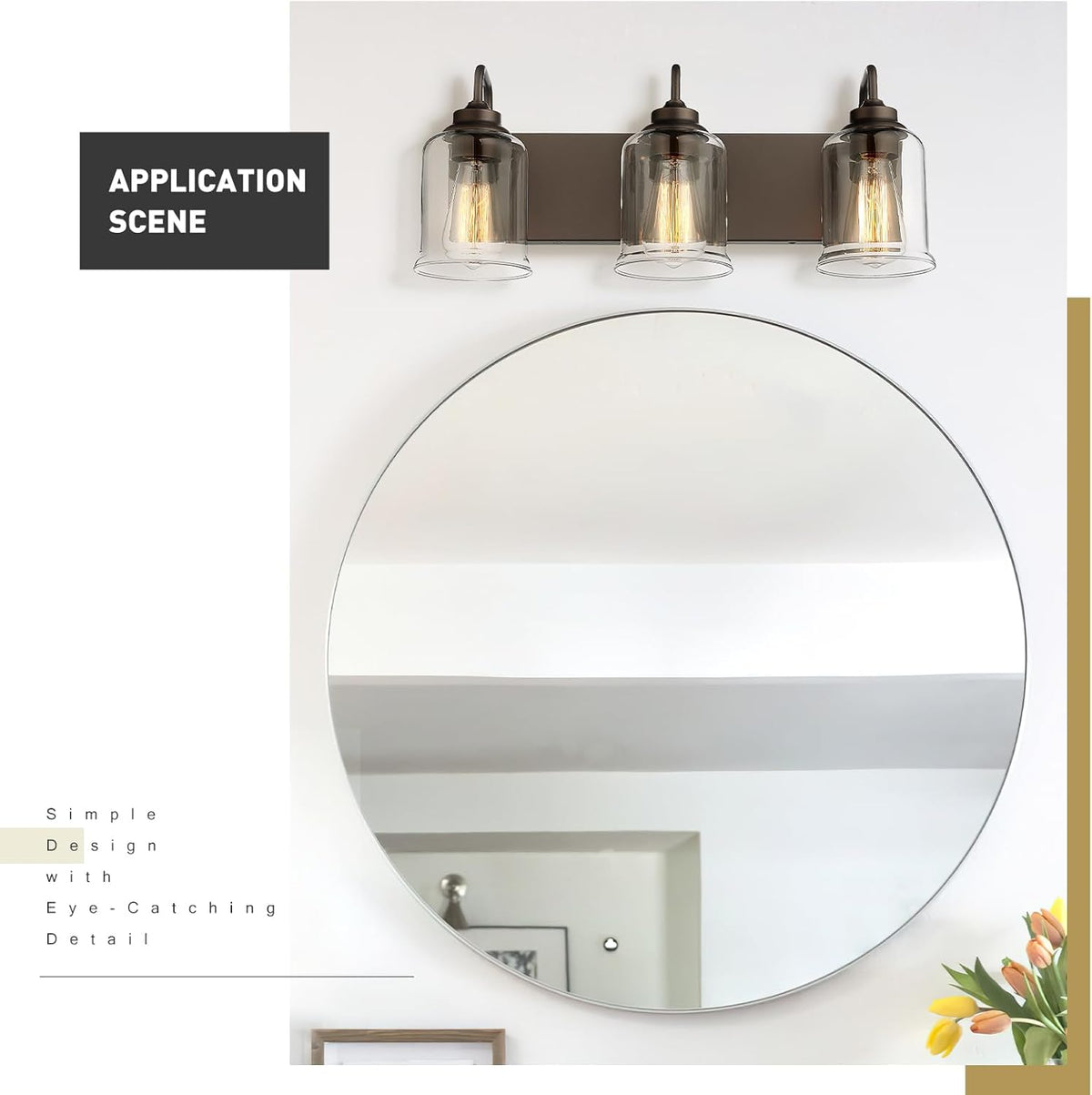 Farmhouse Glass Bathroom Vanity Light Fixture (Online Exclusive)