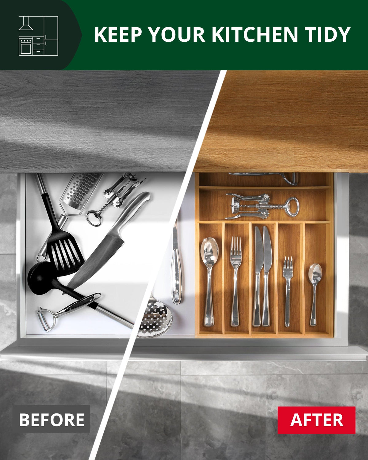 Basic Silverware Drawer Organizer, Natural (Online Exclusive)