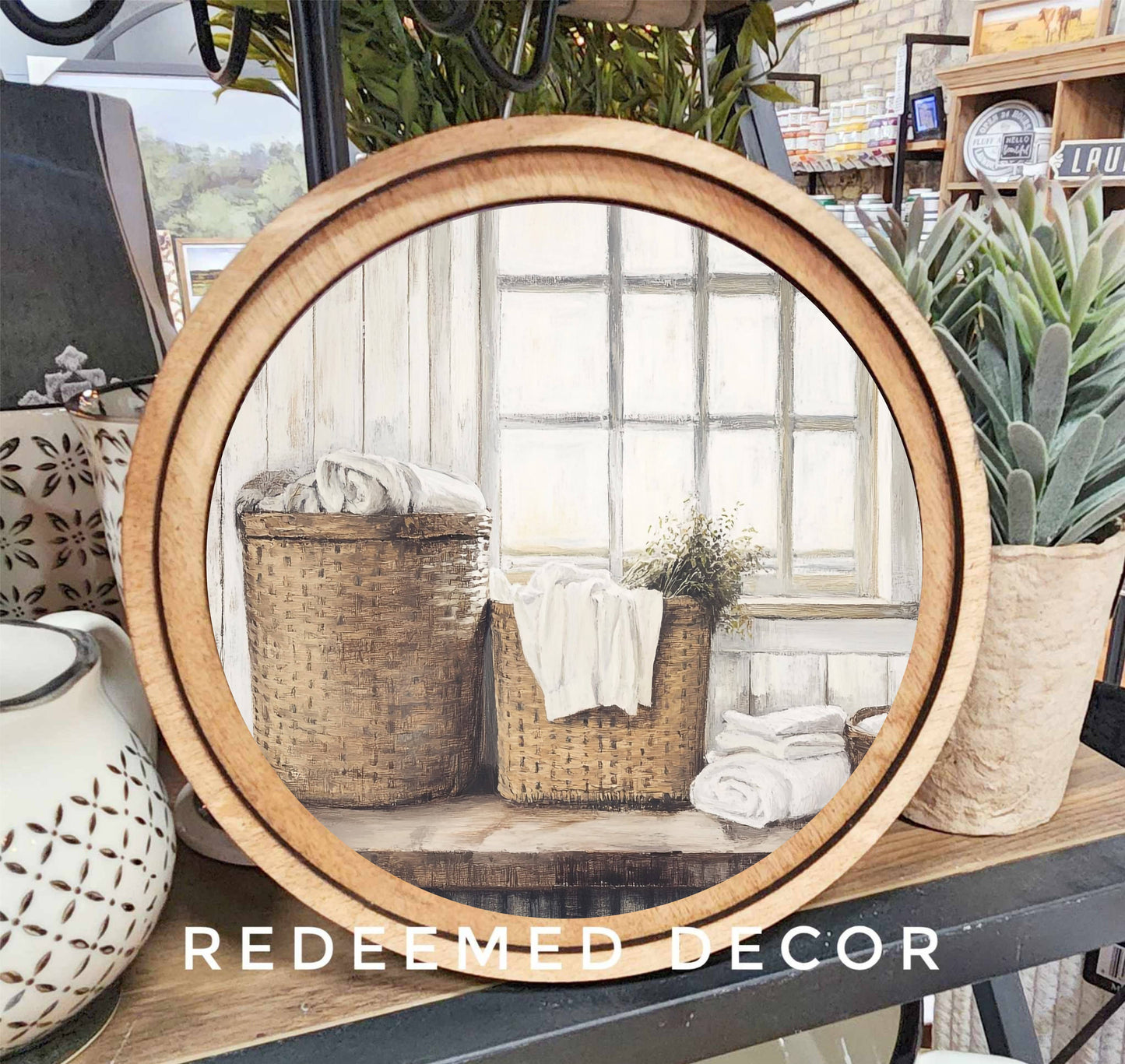 8" Round Laundry Baskets Art