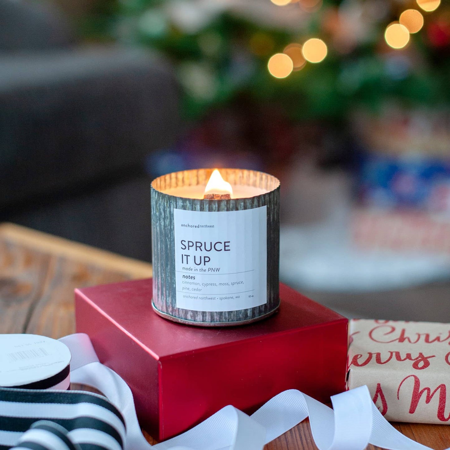 Sea Salt & Orchid Rustic Wood Wick Candle