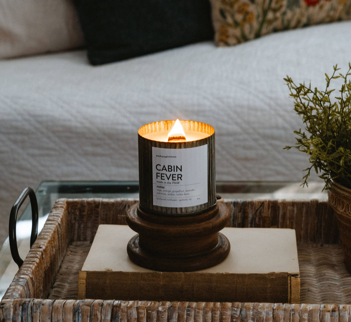 Sea Salt & Orchid Rustic Wood Wick Candle