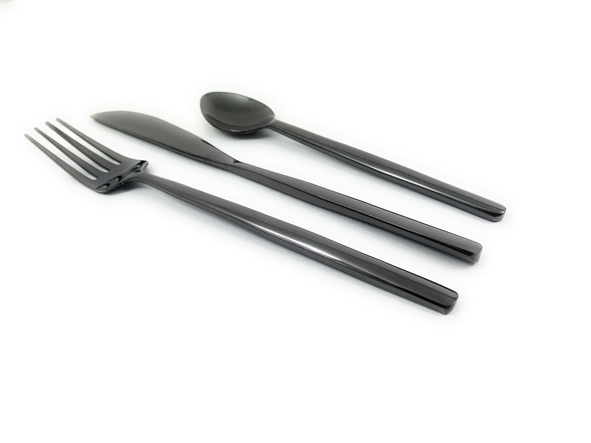 Black Stainless Steel Flatware 36 PC Set-Dinner knives, Dinner Forks, Teaspoons (Online Exclusive)