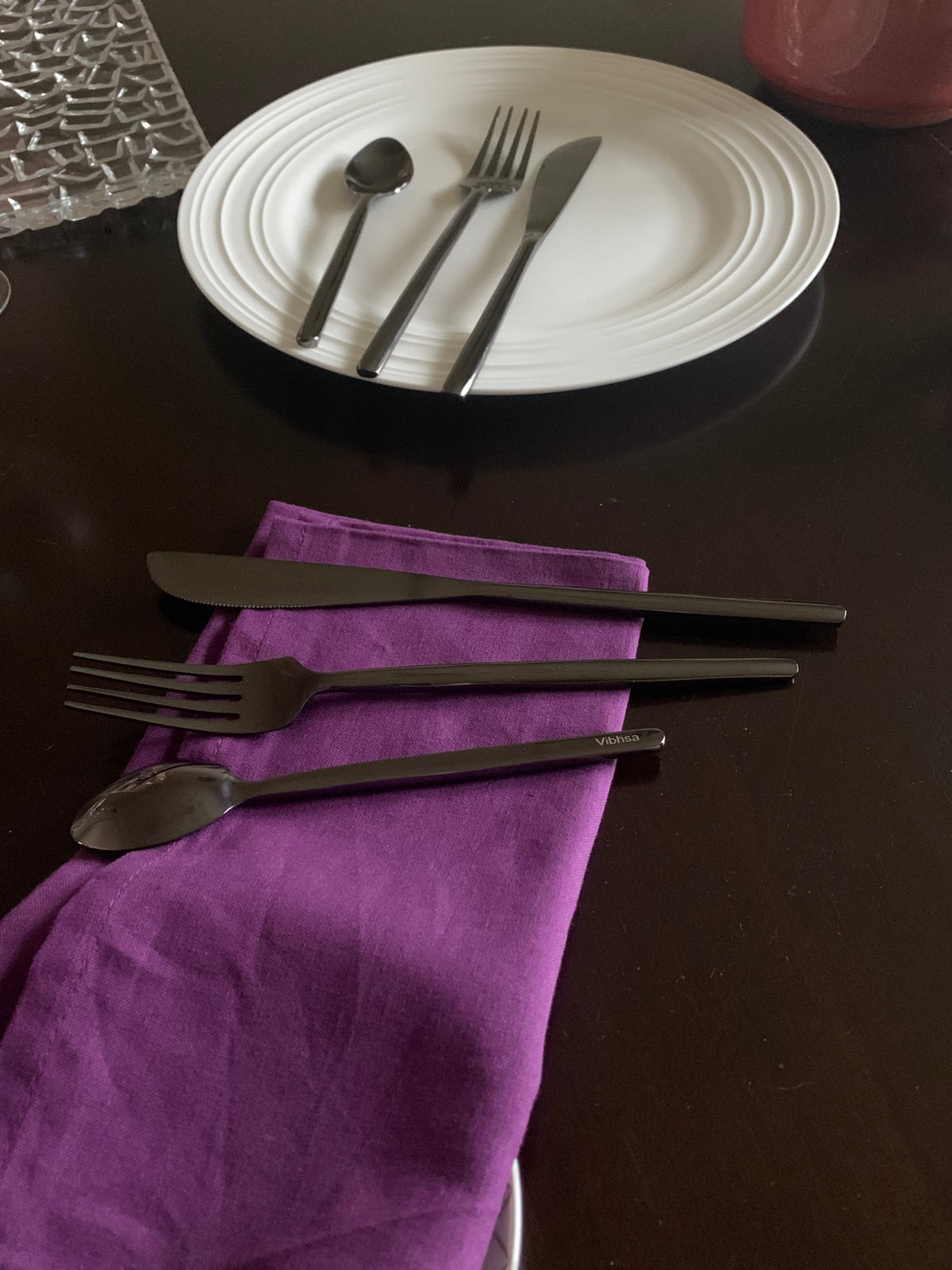 Black Stainless Steel Flatware 36 PC Set-Dinner knives, Dinner Forks, Teaspoons (Online Exclusive)