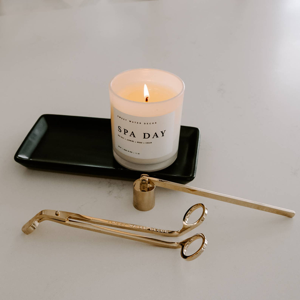 MODERN BLACK STONEWARE TRAY