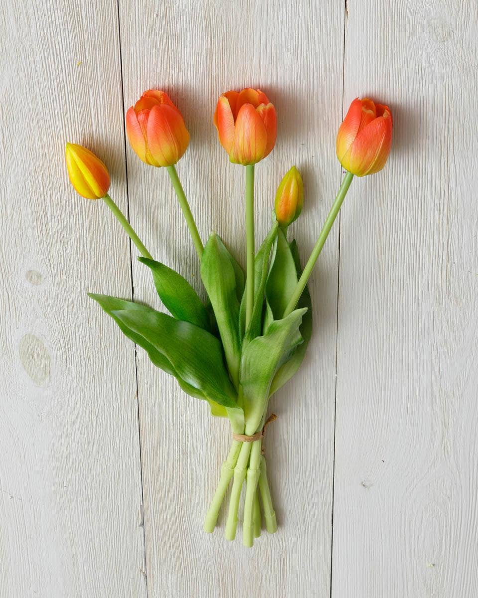 Tangerine Bunch Real Feel Tulip