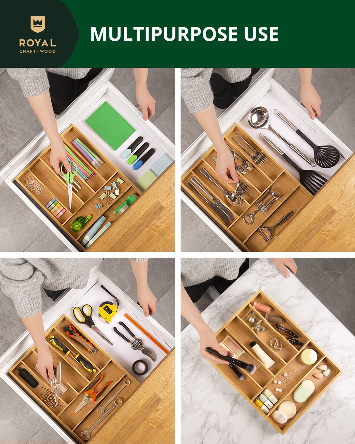 Basic Silverware Drawer Organizer, Natural (Online Exclusive)