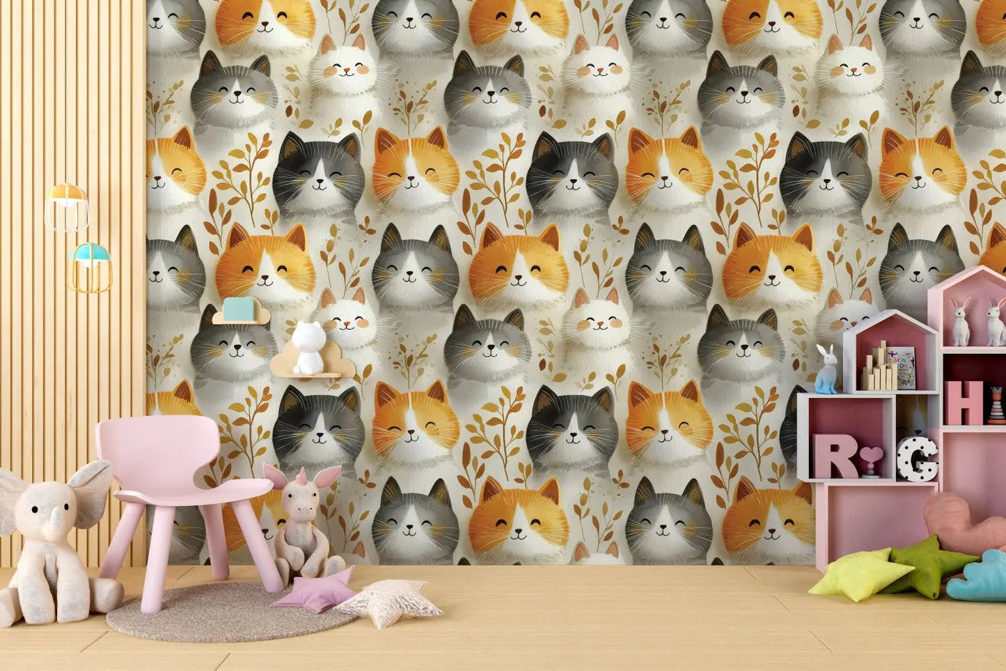 Whispering Whiskers & Leaves Wallpaper (Online Exclusive)