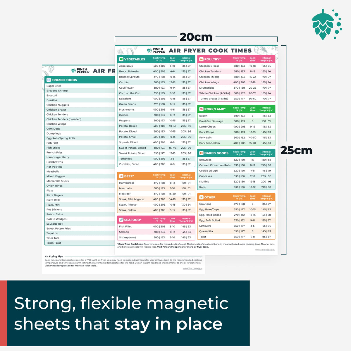 Magnetic Air Fryer Cheat Sheet Set (Online Exclusive)