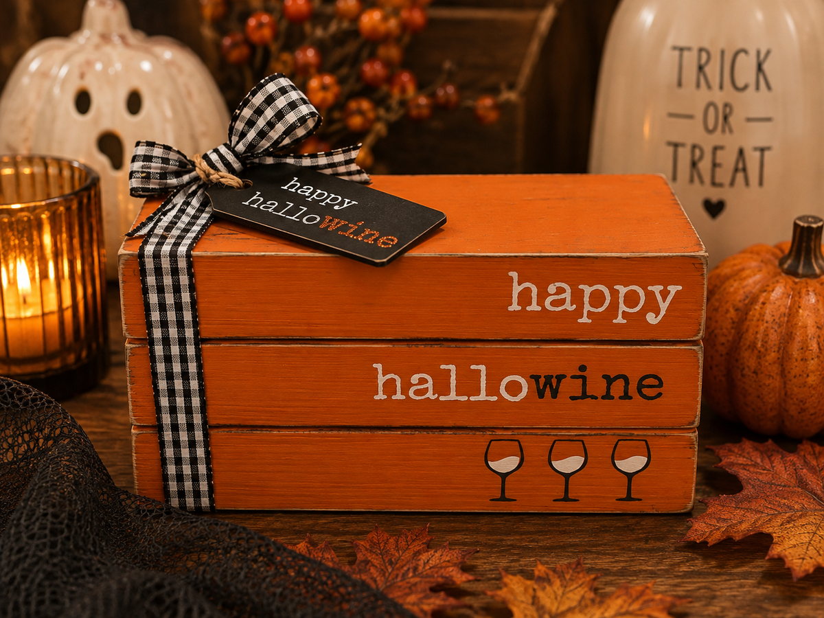 Quill to Paper “Happy Hallowine” Wood Block Sign 🍷🎃