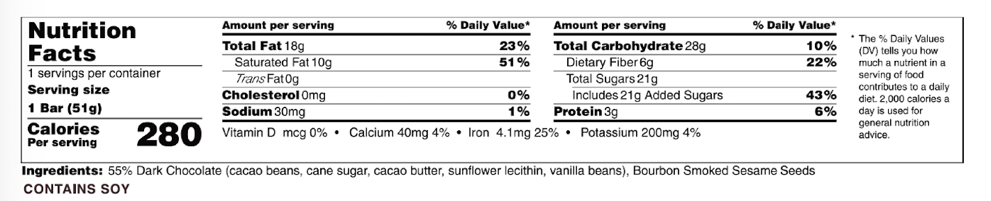Dark Chocolate Candy Bar with Cacao Nibs