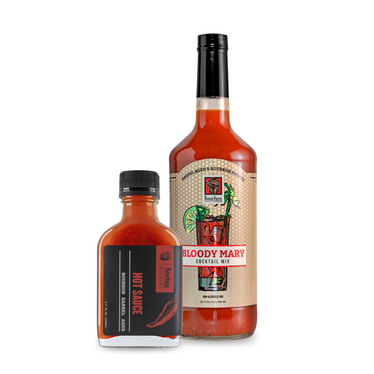 Bloody Mary Bundle: Bourbon Barrel Bloody Mary Mix & Barrel Aged Hot Sauce (Online Exclusive)
