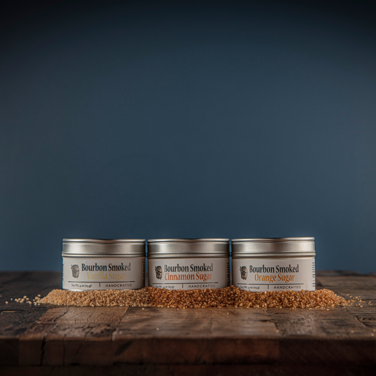 Bourbon Smoked Sugars Trio - Orange, Vanilla, Cinnamon (Online Exclusive)