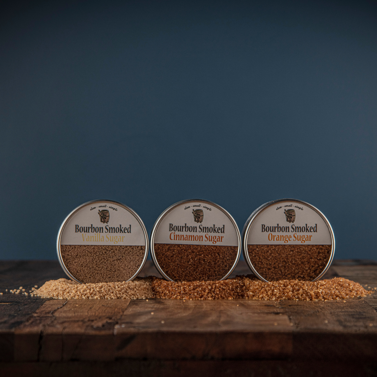 Bourbon Smoked Sugars Trio - Orange, Vanilla, Cinnamon (Online Exclusive)