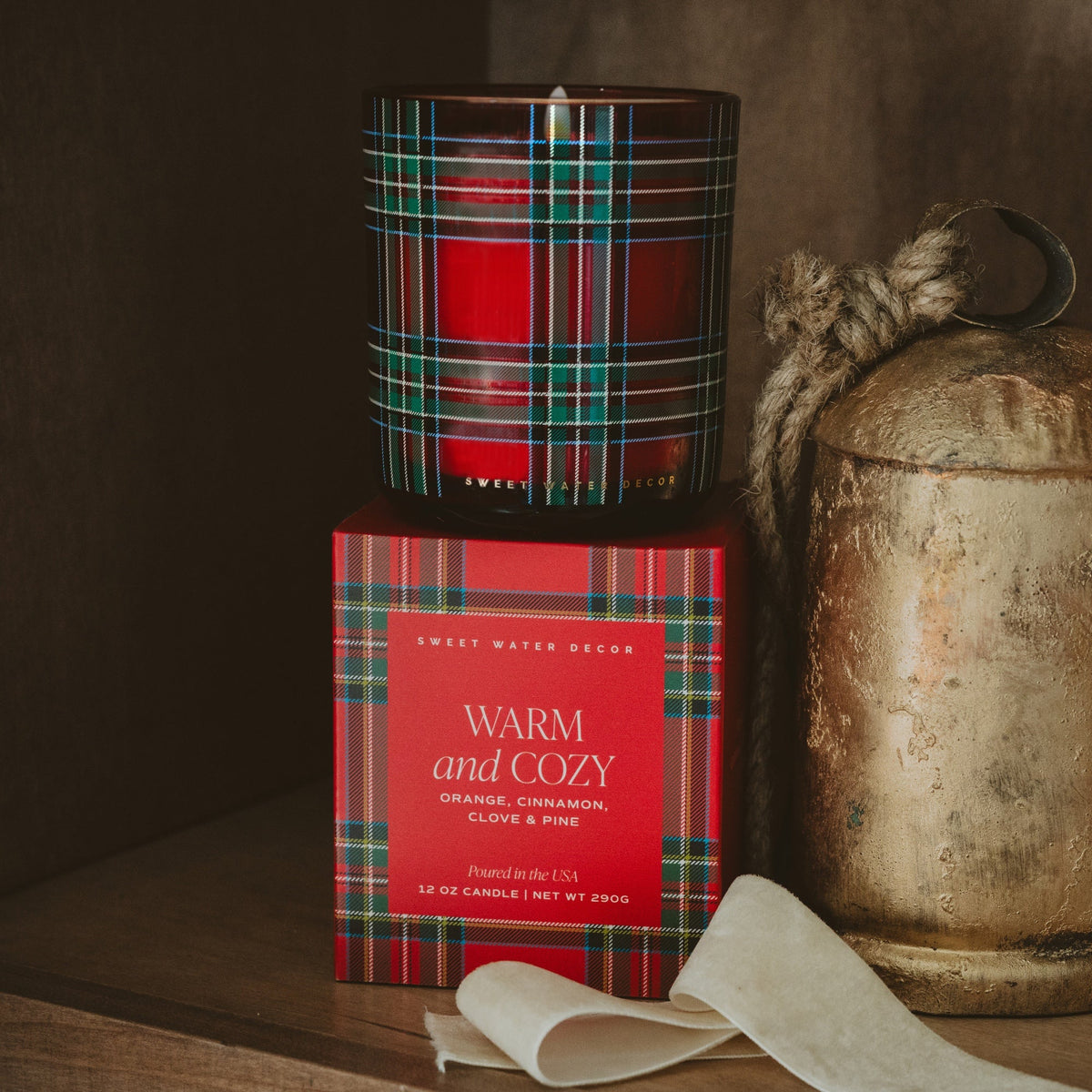 Warm and Cozy Soy Candle - Boxed Tinted Glass Jar - 12 oz (Online Exclusive