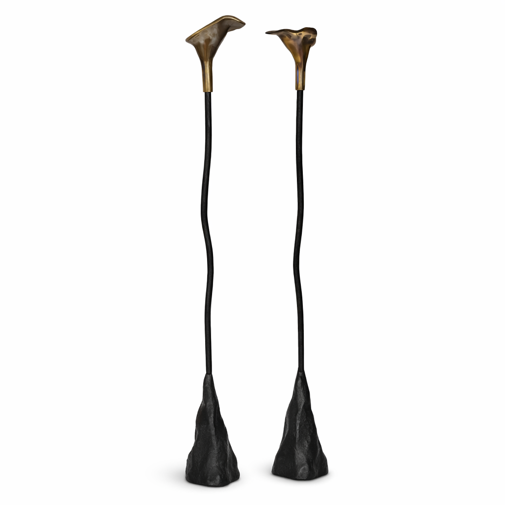 Calla Lily Iron Candlestick — Handcrafted Sculptural Candleholder (19”) (Online Exclusive)