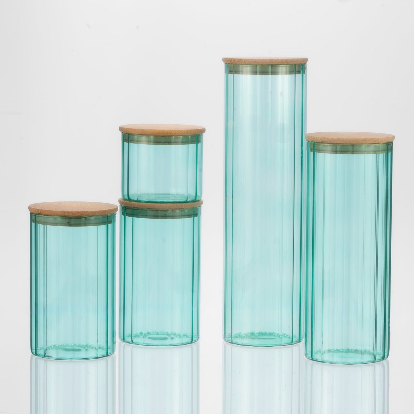 Glass Canister Set & Bamboo Lid - Diamond Blue (Online Exclusive)