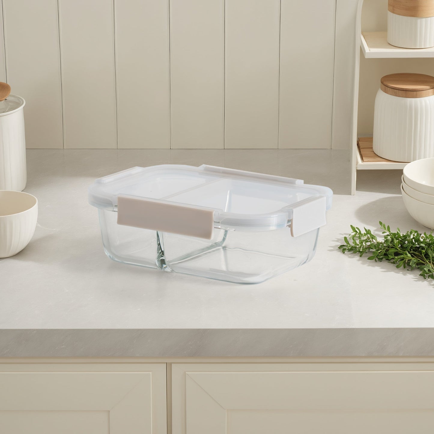 Glass Bento Box - Divided (Vanilla) (Online Exclusive)