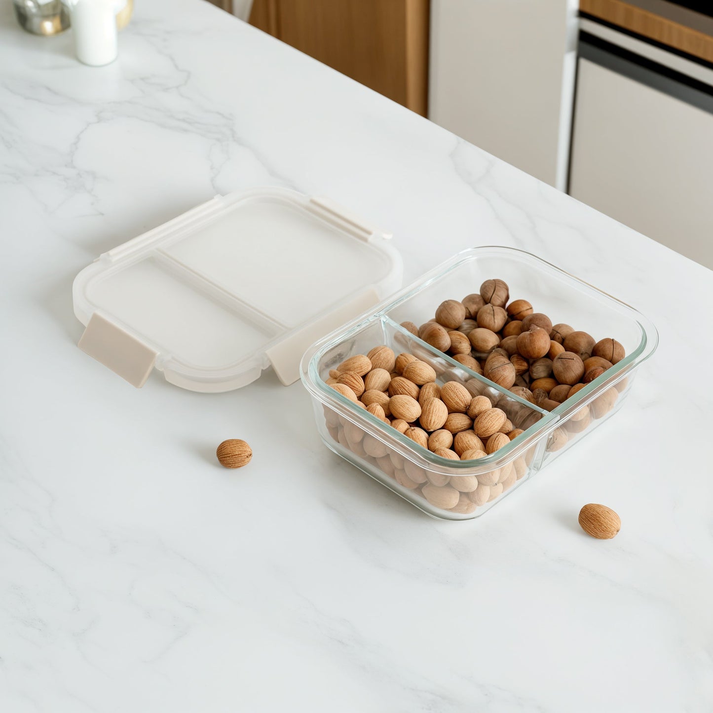 Glass Bento Box - Divided (Vanilla) (Online Exclusive)