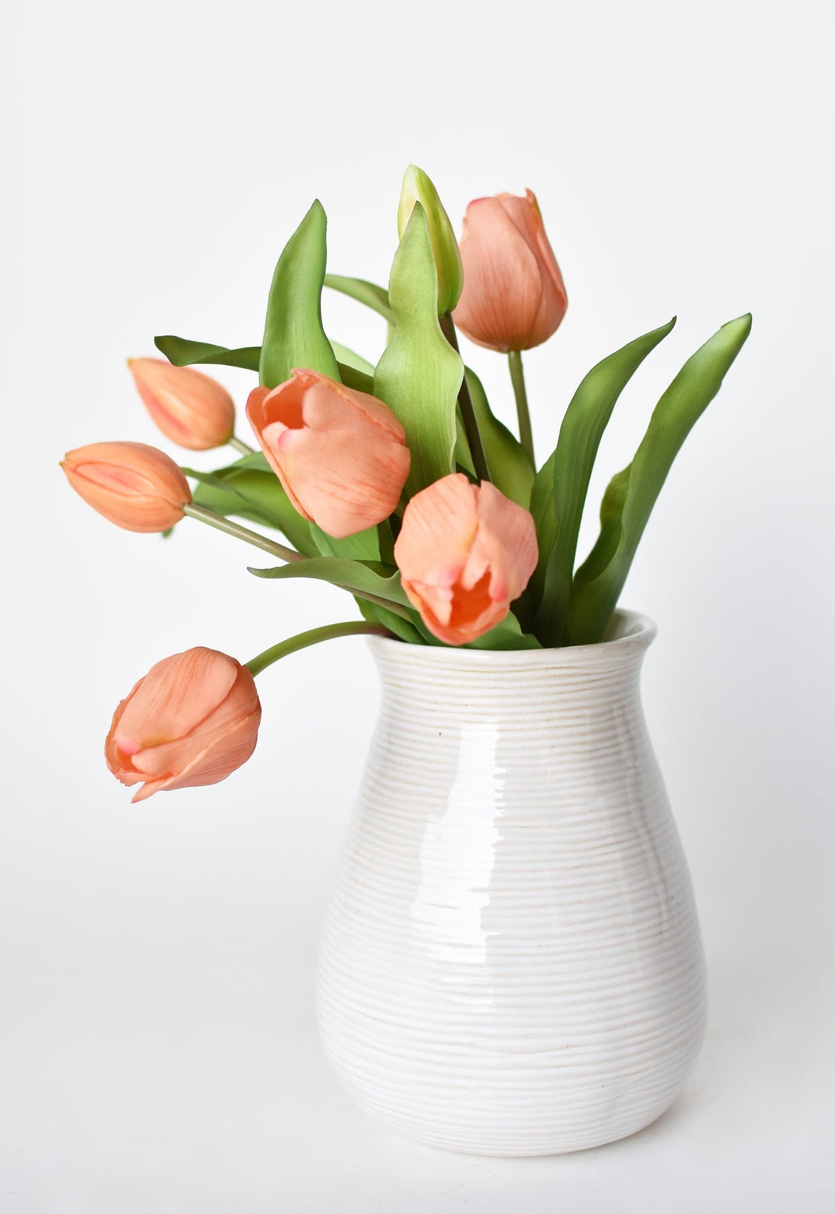 11.75" Faux Real Touch Orange Sorbet Tulip Stem Bundle (Online exclusive)