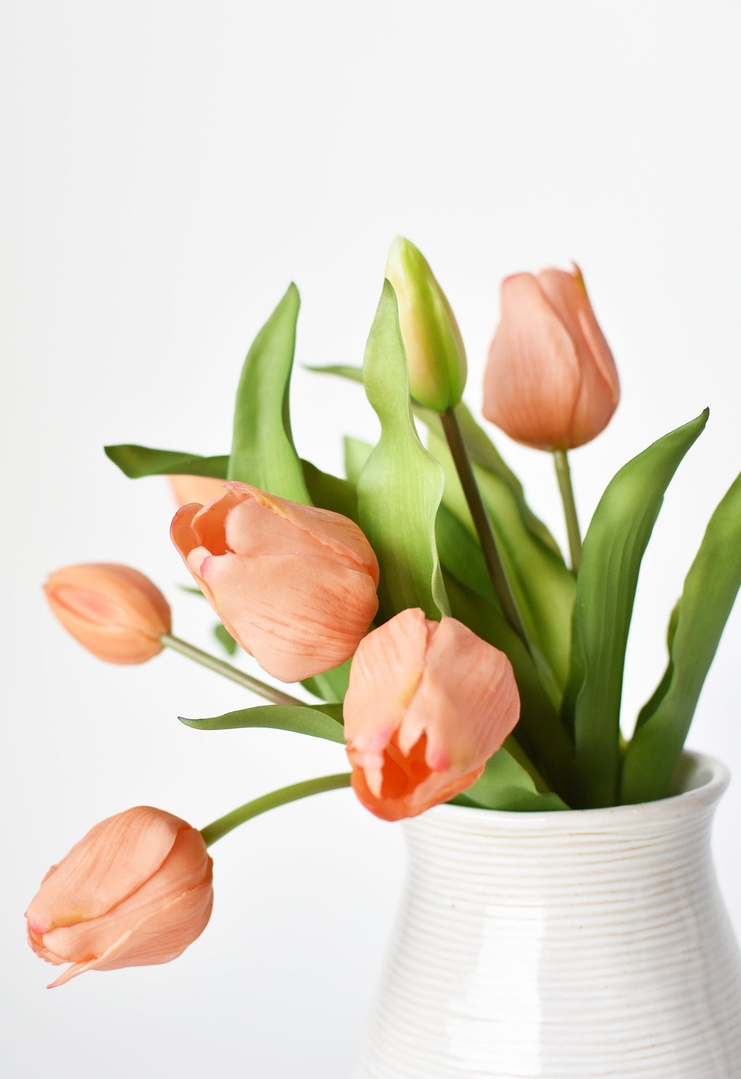 11.75" Faux Real Touch Orange Sorbet Tulip Stem Bundle (Online exclusive)