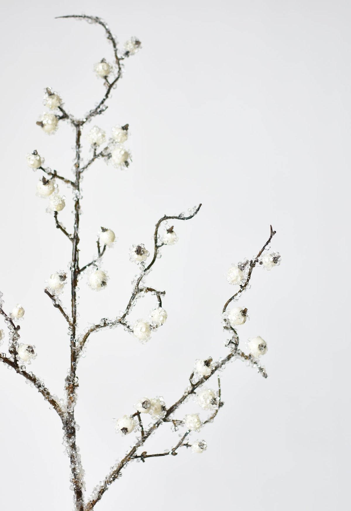 29" Faux Iced White Berry Stem (Online exclusive)