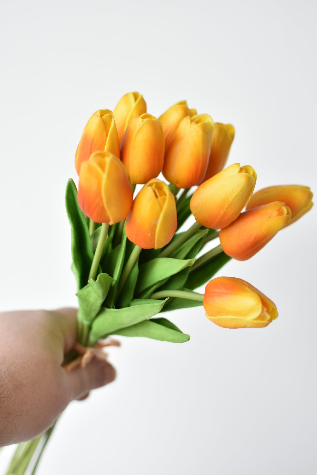 13.5" Faux Real Touch Orange/Yellow Tulip Bundle : 12 Stems (online exclusive)