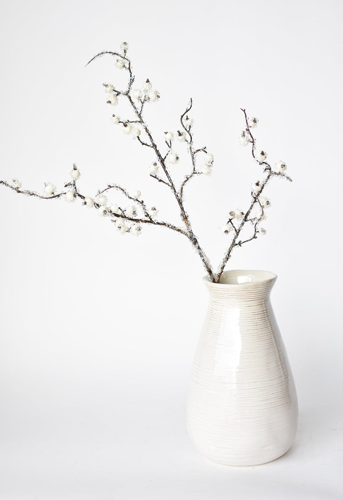 29" Faux Iced White Berry Stem (Online exclusive)