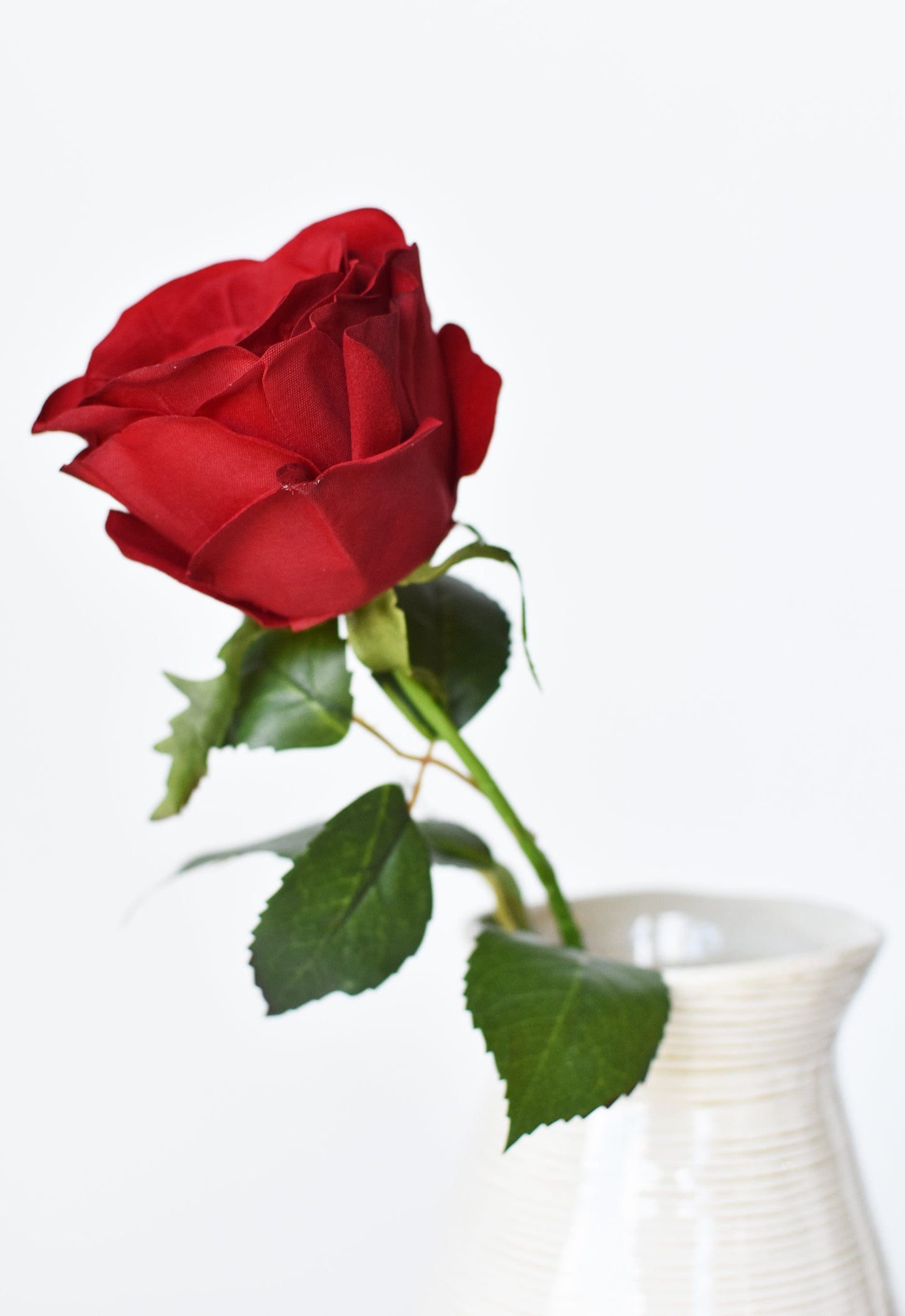 22" Faux Red Velvet Rose Stem (Online exclusive)