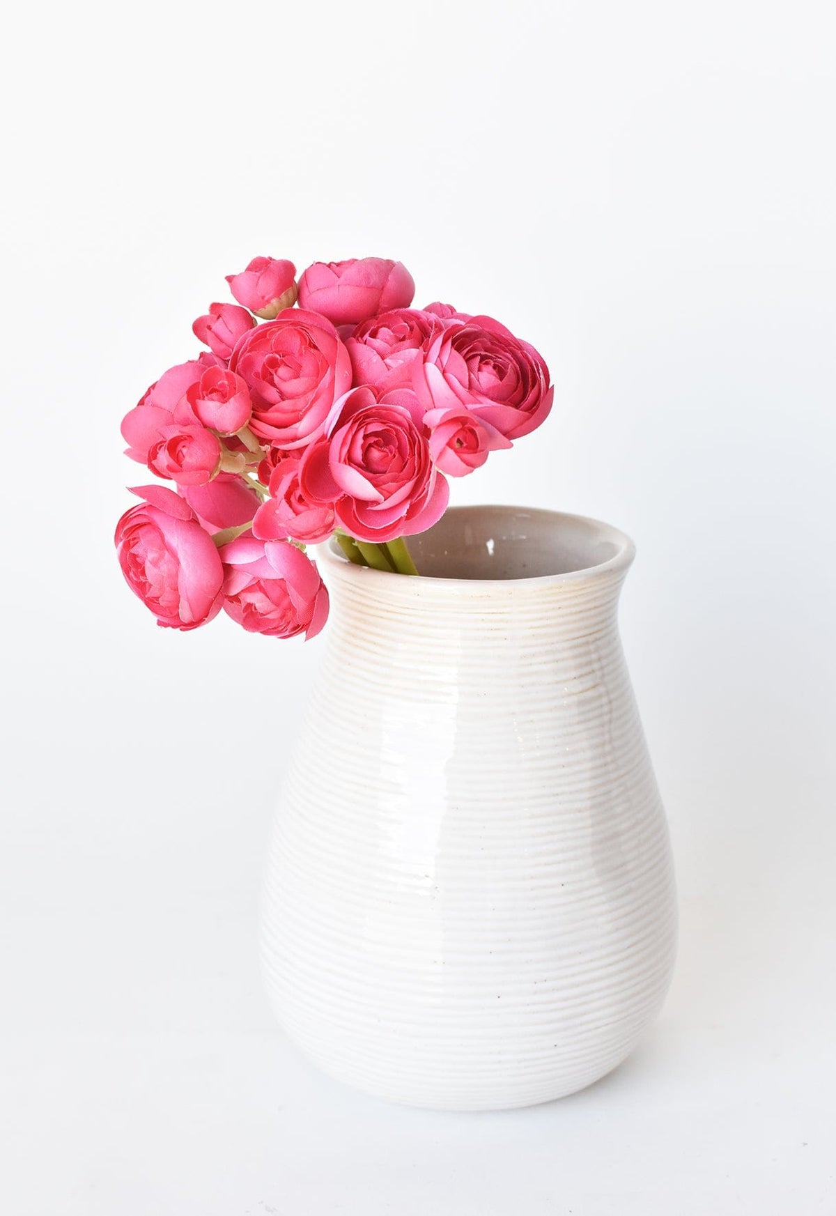 10.5" Faux Dark Pink Ranunculus Stem Bundle (Online exclusive)