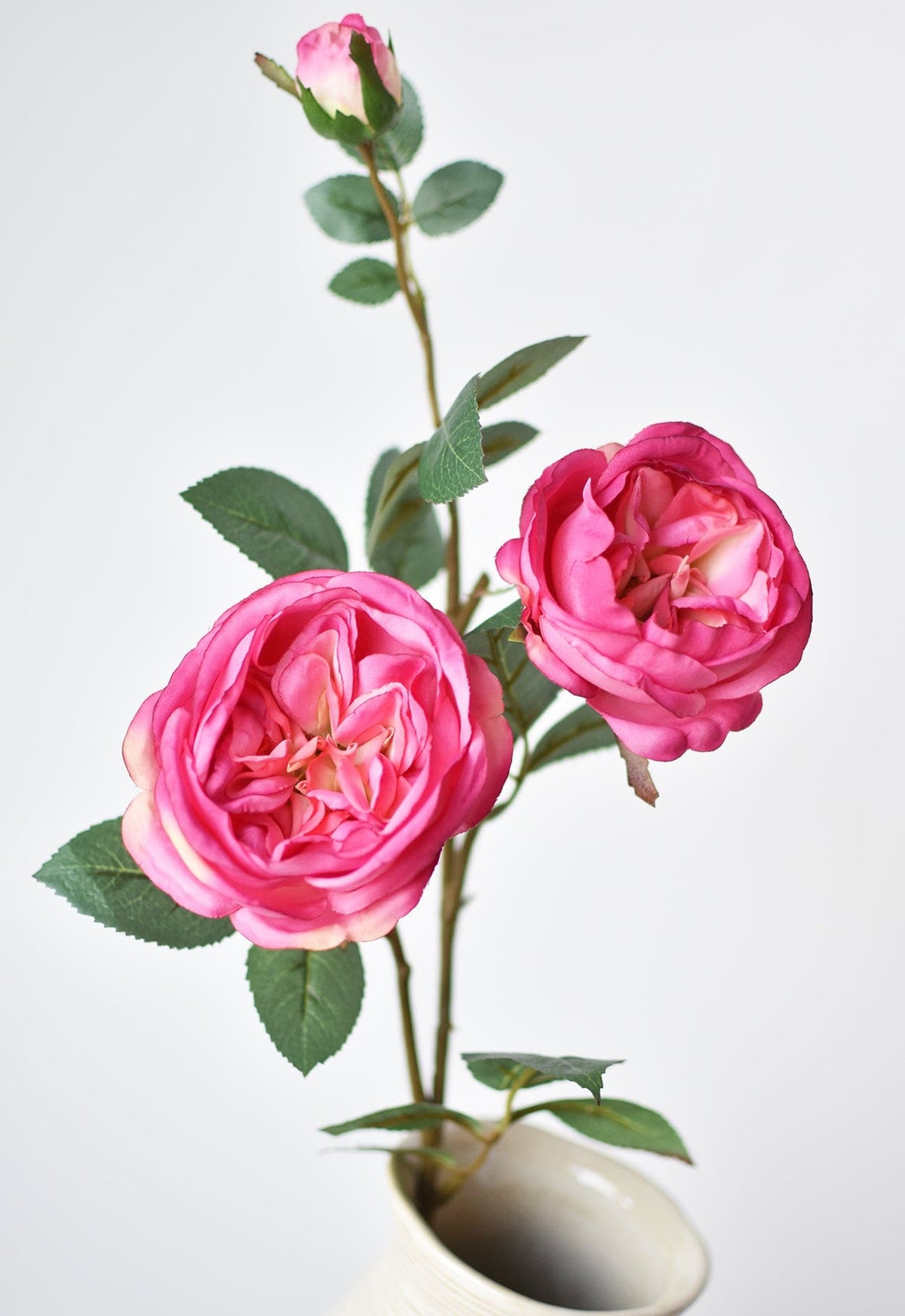29" Faux Fuchsia Cabbage Rose Stem (Online exclusive)